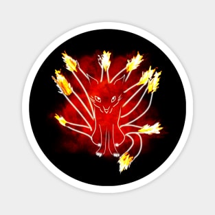 Flaming Nine Tailed Fox Magnet